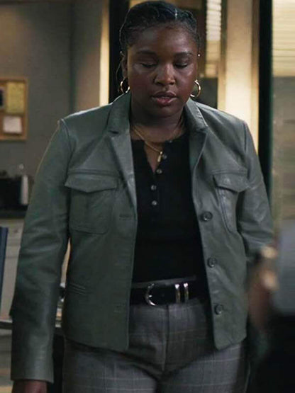 Courtney Taylor Ballard 2025 Grey Leather Blazer