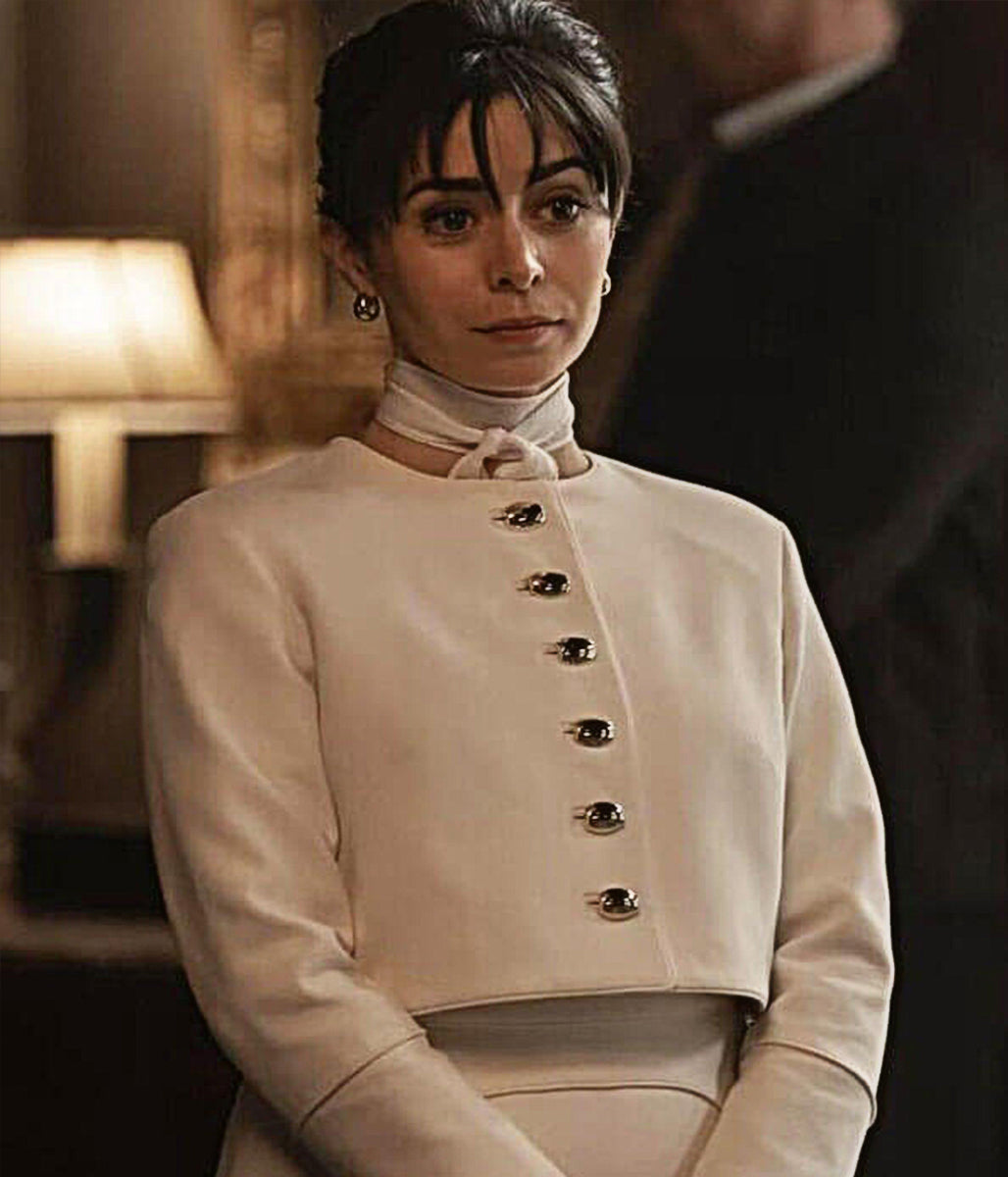 Cristin Milioti The Penguin S01 White Cropped Jacket