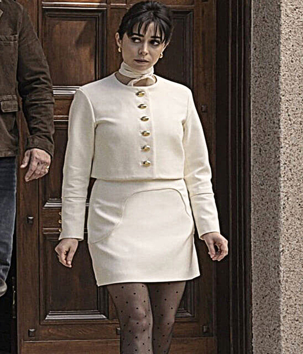 Cristin Milioti The Penguin S01 White Cropped Jacket