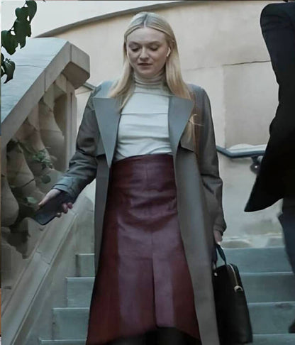 Dakota Fanning All Her Fault S01 Brown Leather Coat