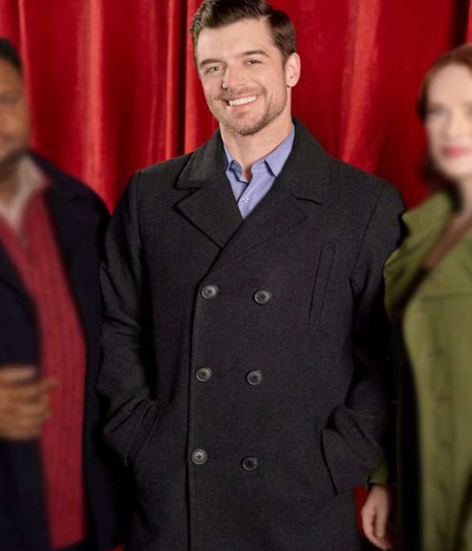 Dan Jeannotte Our Christmas Mural Gray Wool Peacoat