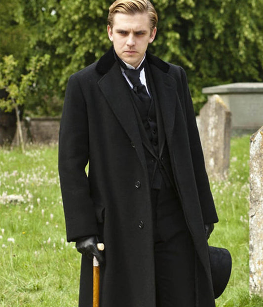 Dan Stevens Downton Abbey Wool Black Coat
