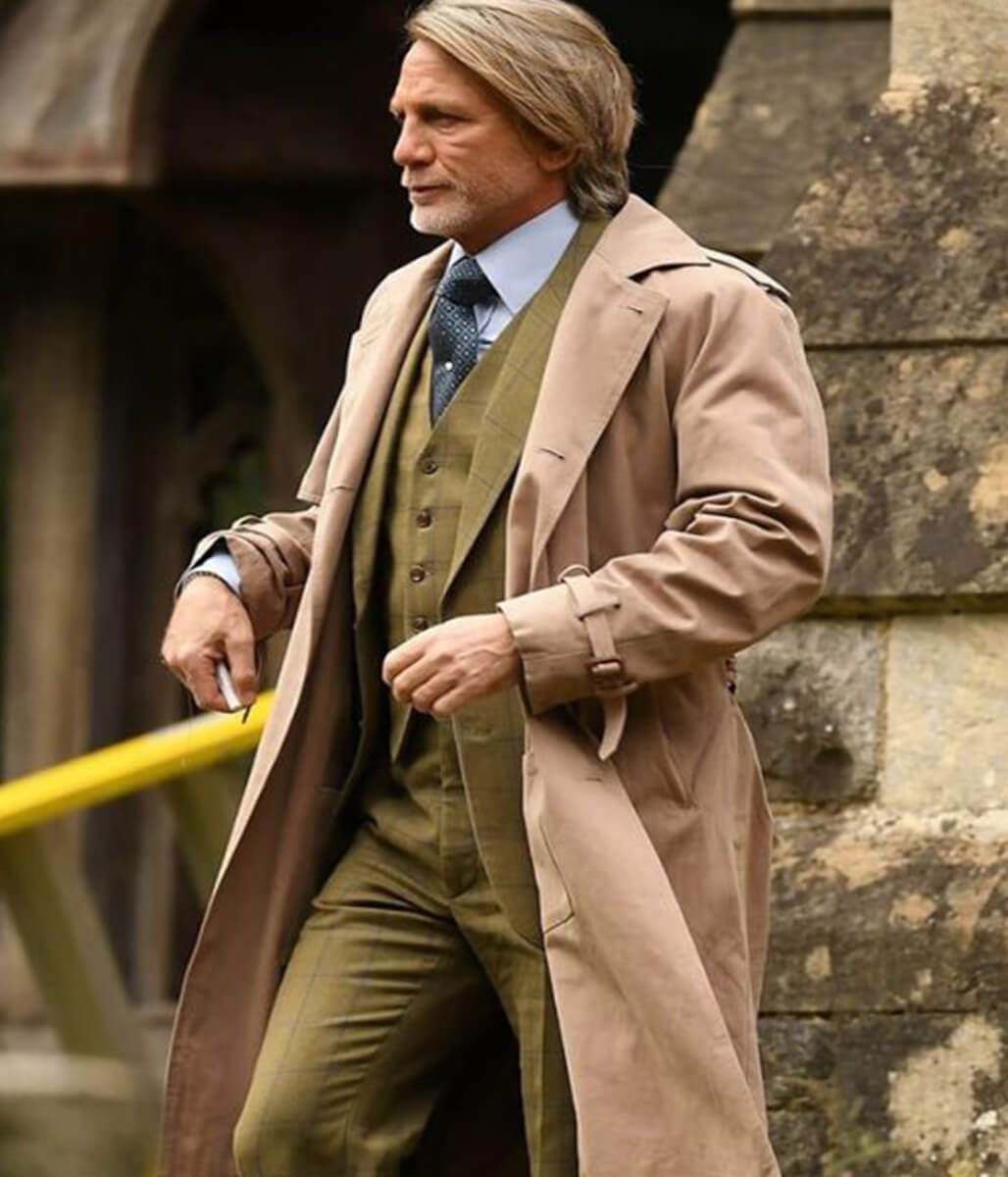 Daniel Craig Wake Up Dead Man 2025 Beige Coat
