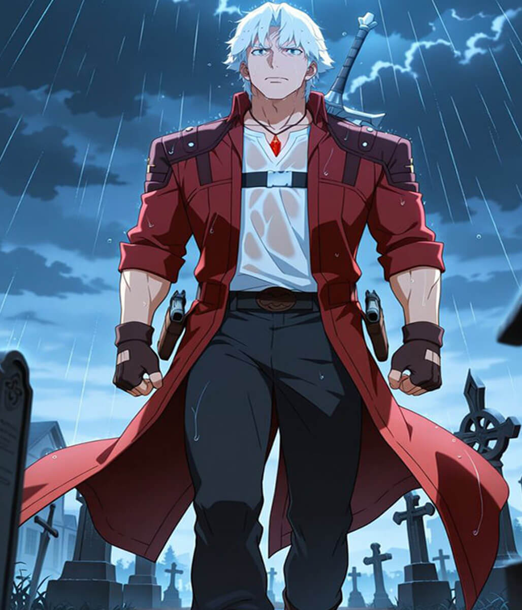 Devil May Cry 2025 Dante Red Trench Coat