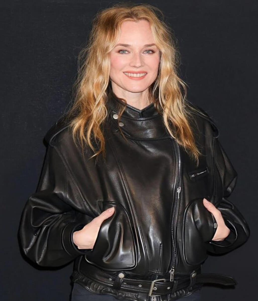 Diane Kruger PFW 2026 Leather Jacket