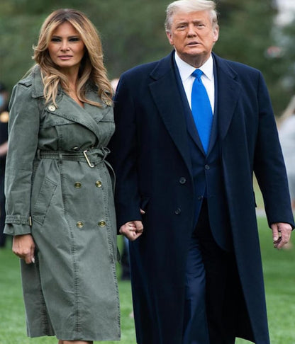 Donald Trump Black Wool Trench Coat