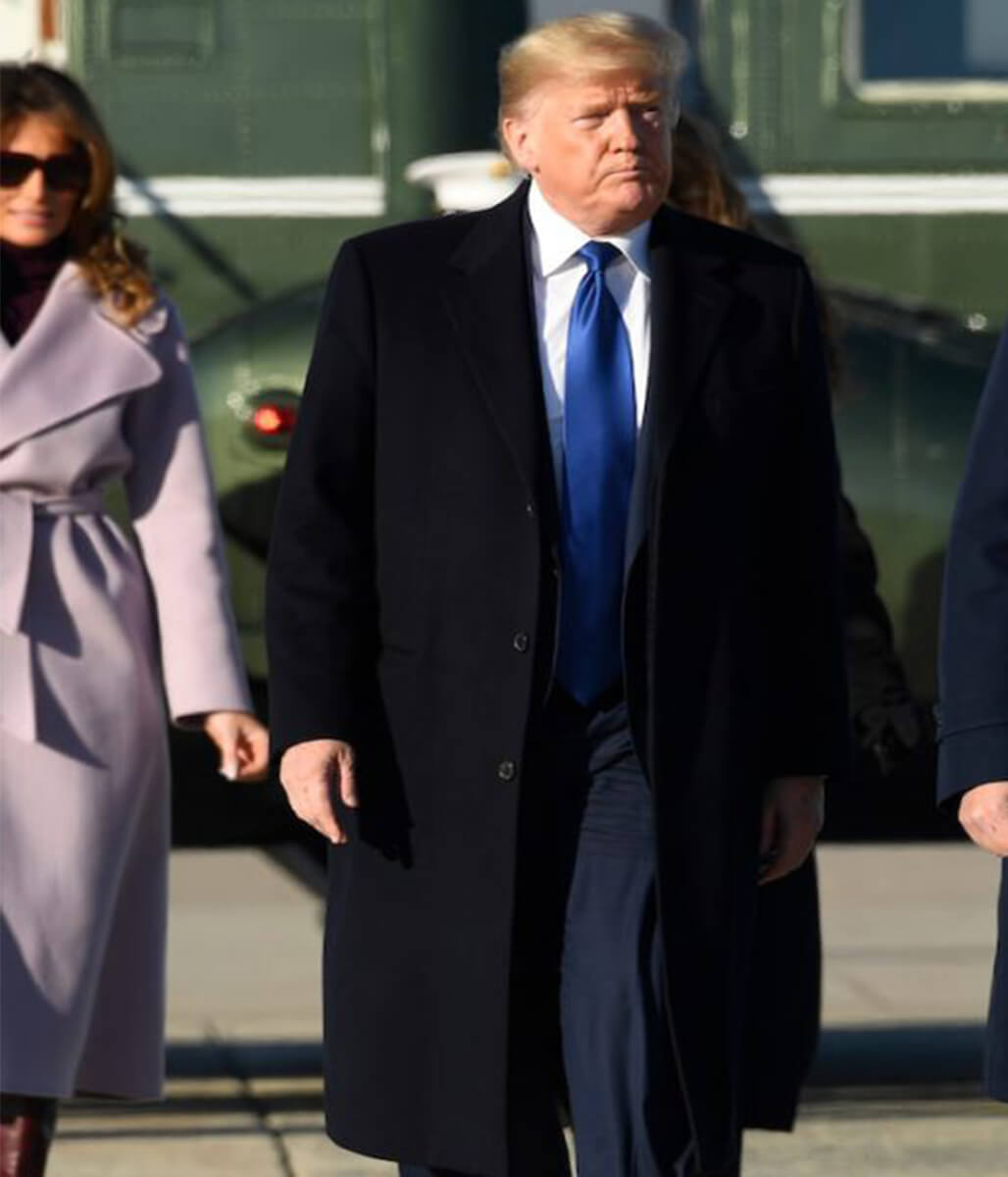 Donald Trump Black Wool Trench Coat