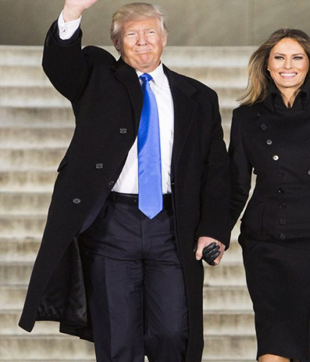 Donald Trump Black Wool Trench Coat