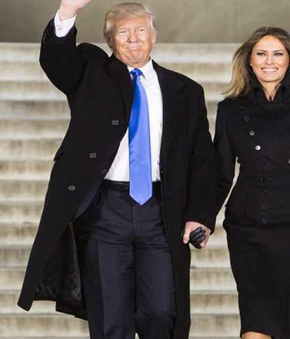 Donald Trump Black Wool Trench Coat