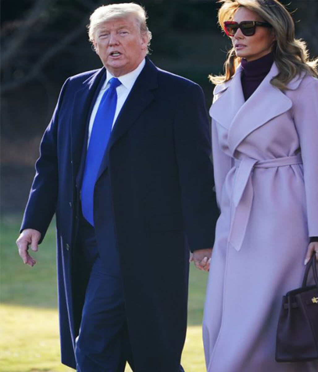 Donald Trump Black Wool Trench Coat
