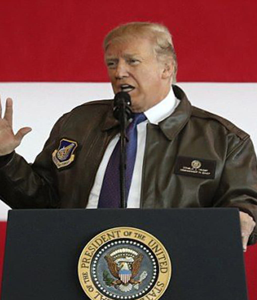Donald Trump Brown Bomber Leather Jacket