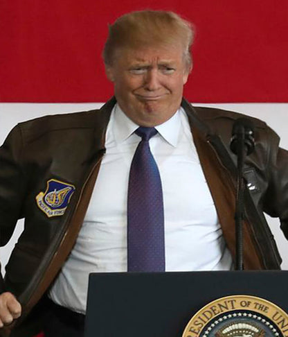 Donald Trump Brown Bomber Leather Jacket