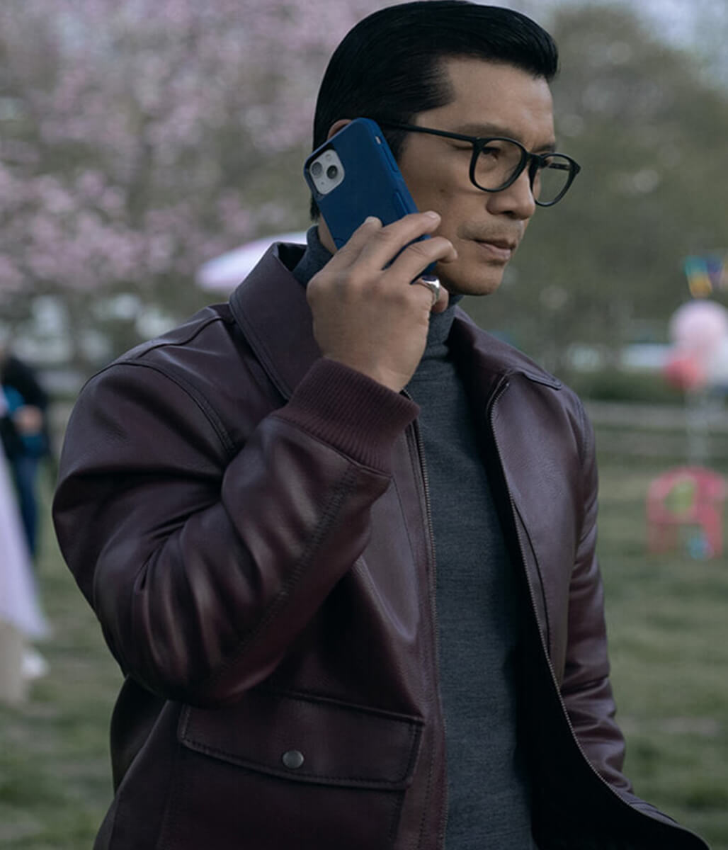 Dope Thief 2025 Dustin Nguyen Maroon Leather Jacket