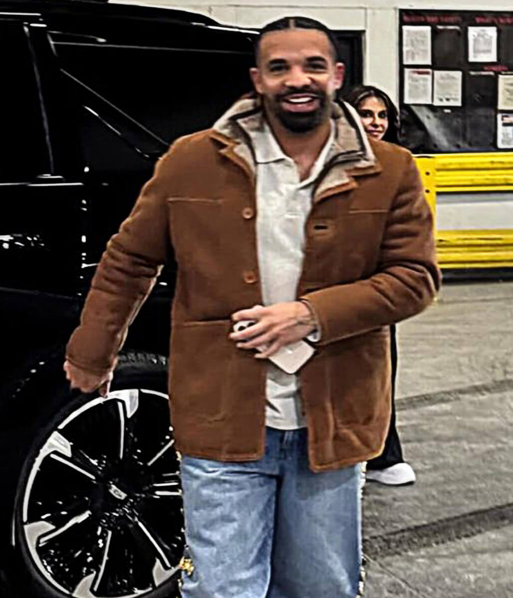 Drake Brown Suede Leather Shearling Jacket