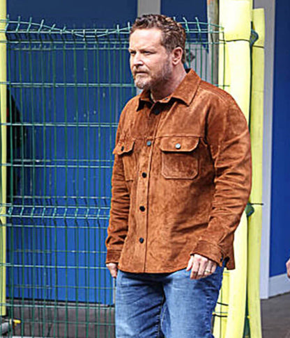 Dutton Ranch 2026 Cole Hauser Brown Suede Shacket