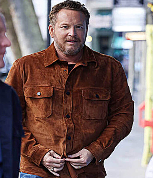 Dutton Ranch 2026 Cole Hauser Brown Suede Shacket