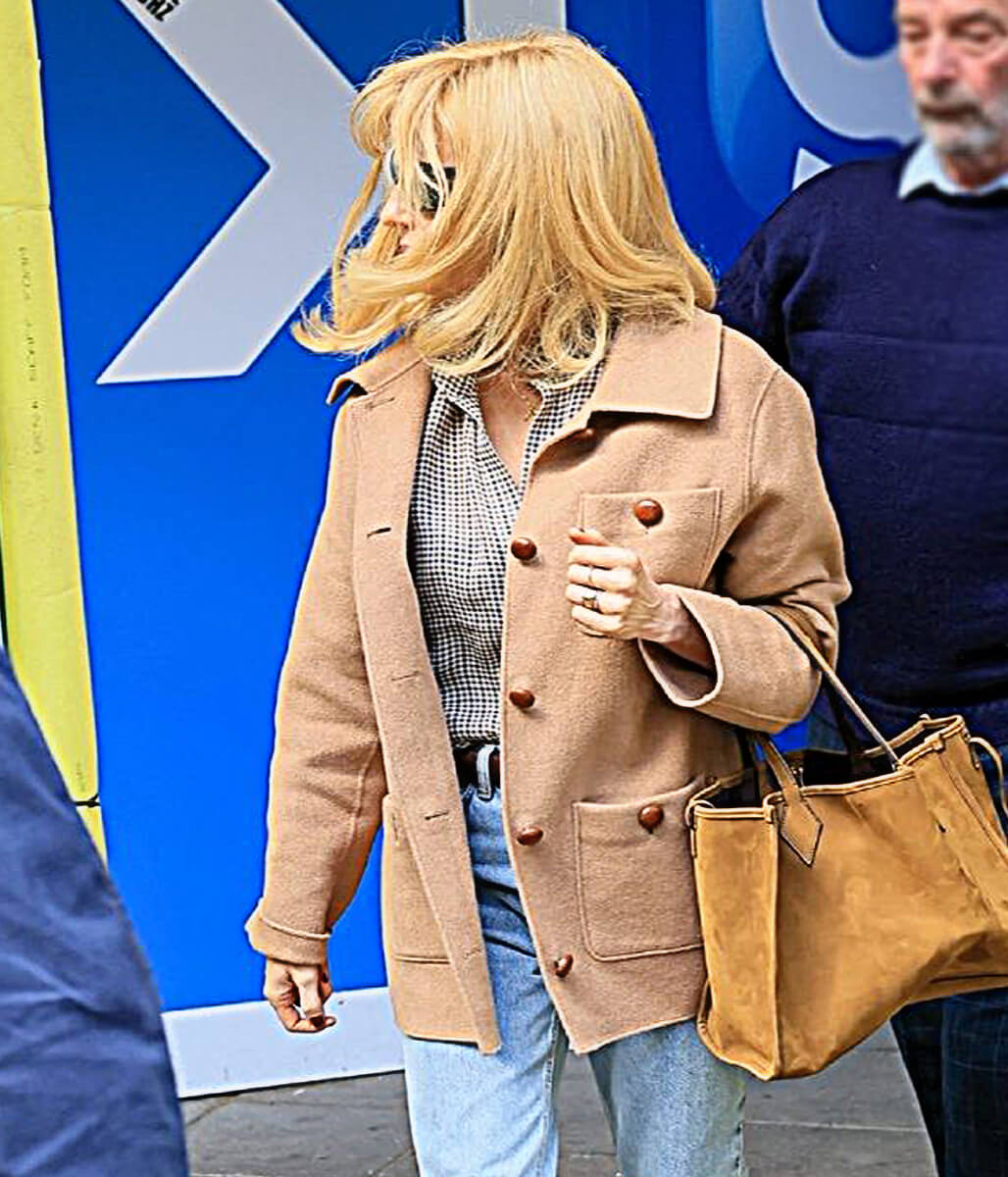 Dutton Ranch Event Kelly Reilly Beige Wool Jacket