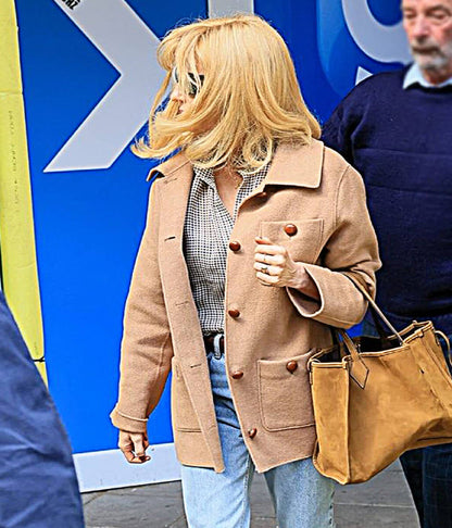 Dutton Ranch Event Kelly Reilly Beige Wool Jacket