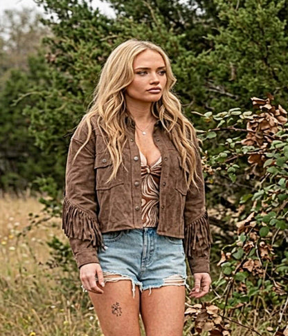 Dutton Ranch Oreana Jackson Brown Fringe Jacket