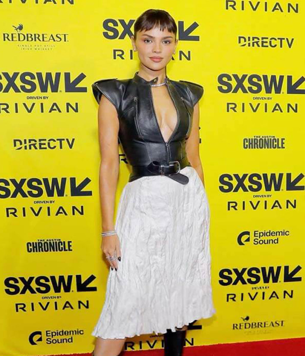 Eiza González Ash 2025 Black Plunging Vest