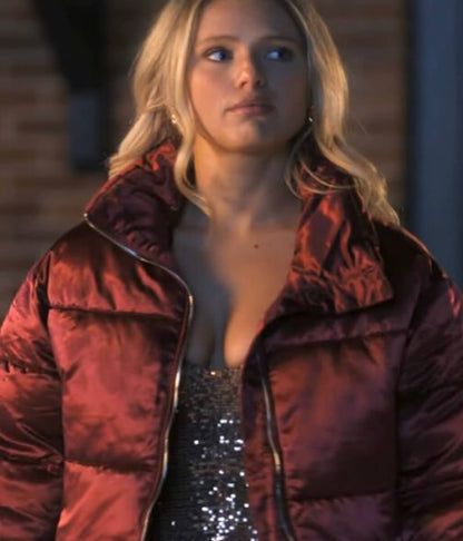 Elise Russo Finding Her Edge 2026 Red Puffer Jacket