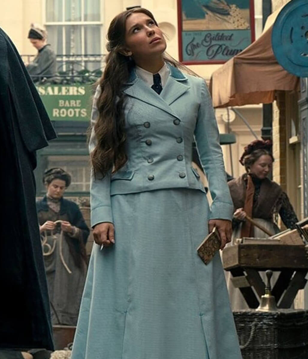 Elona Holmes 3 Millie Bobby Brown Blue Suit Blazer
