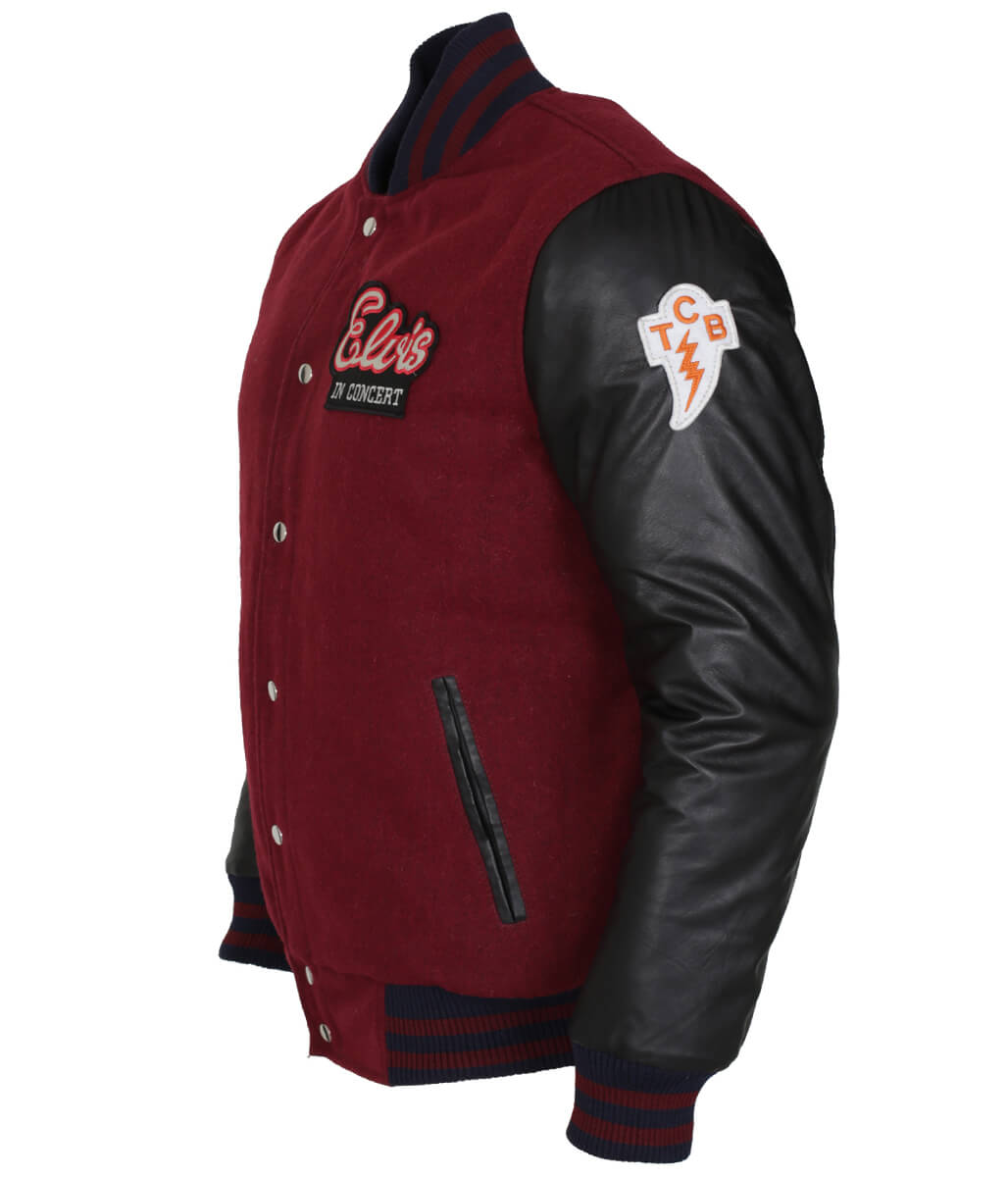 Elvis Presley In Concert Wool Body with Real Leather Sleeves Varsity Jacket