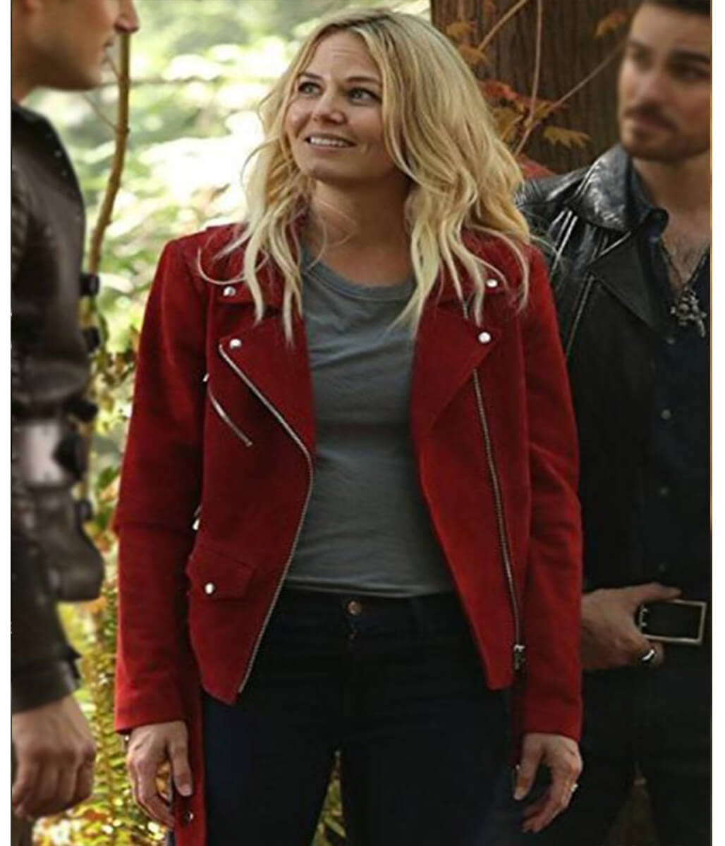 Emma Swan Red Suede Leather Jacket