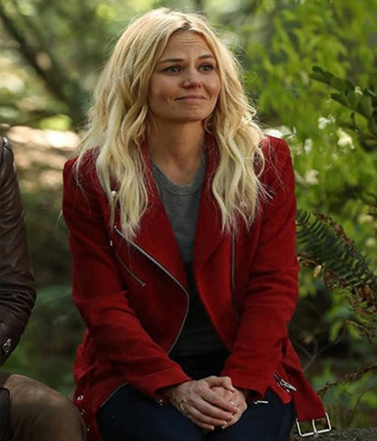 Emma Swan Red Suede Leather Jacket