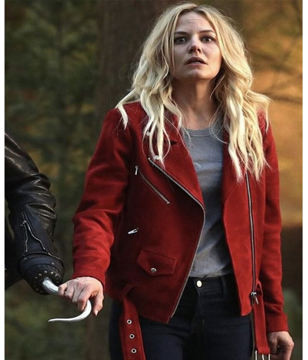 Emma Swan Red Suede Leather Jacket