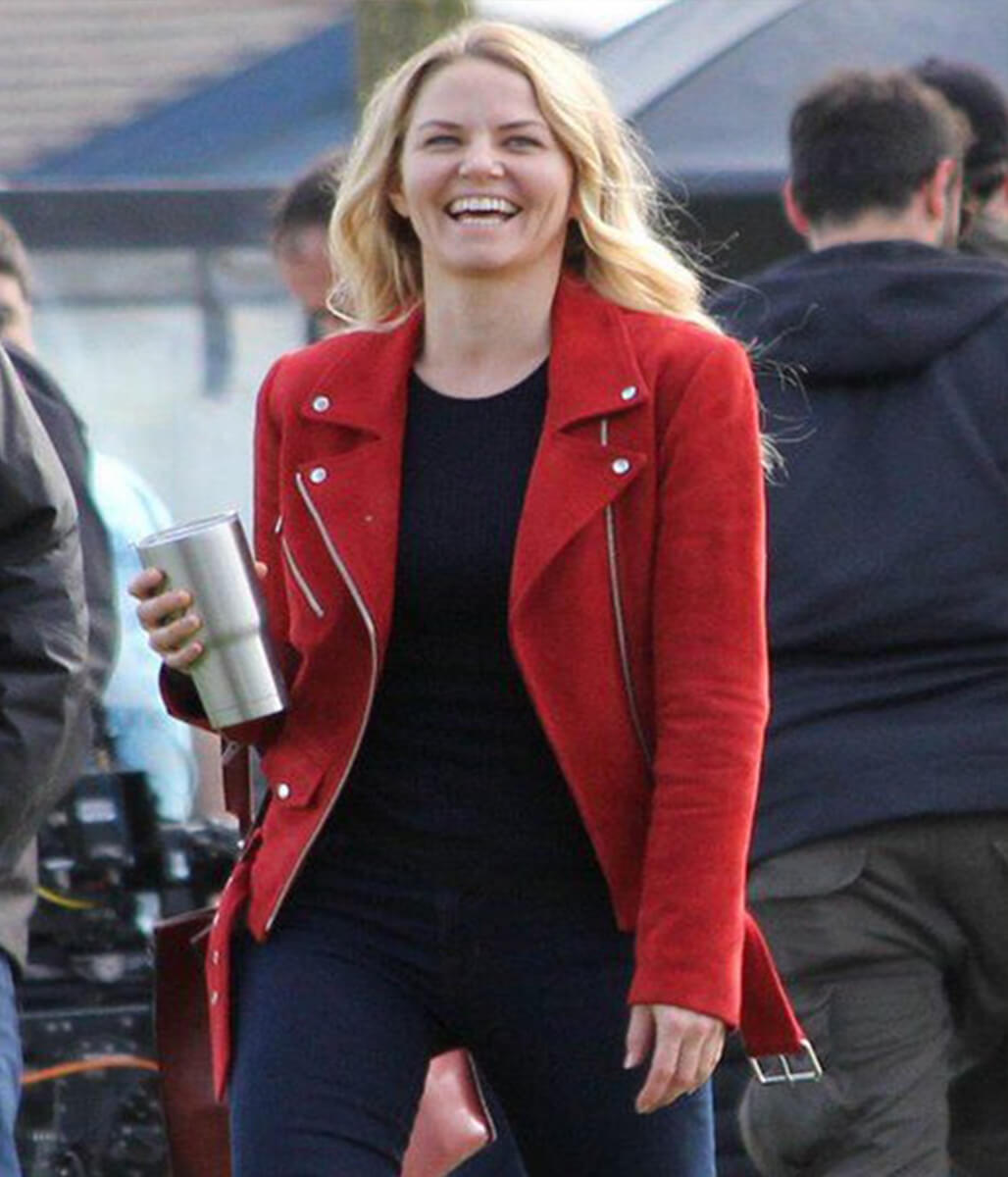 Emma Swan Red Suede Leather Jacket