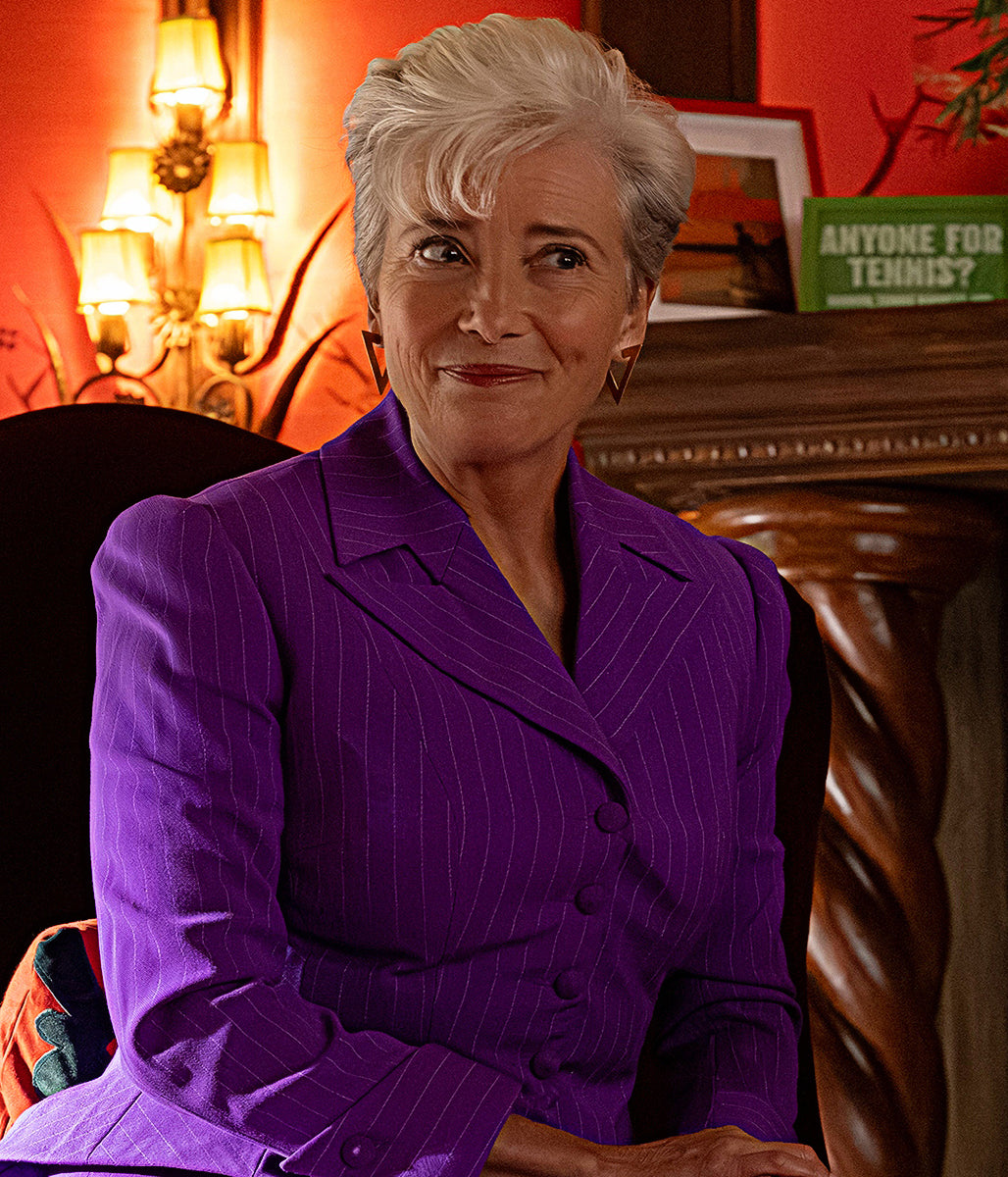 Emma Thompson Three Bags Full A Sheep Detective Purple Blazer
