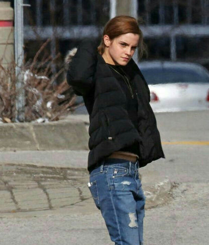 Emma Watson Black Hooded Jacket