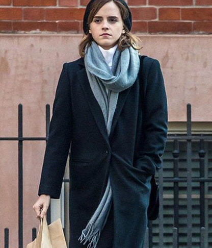 Emma Watson Black Wool Coat