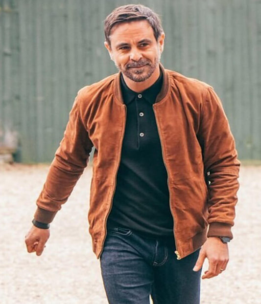 Emun Elliott The Guest 2025 Suede Bomber Jacket