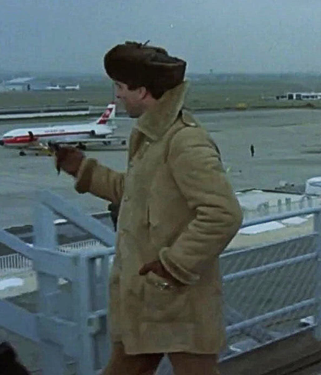 Enigma 1982 Sam Neil Beige Leather Coat