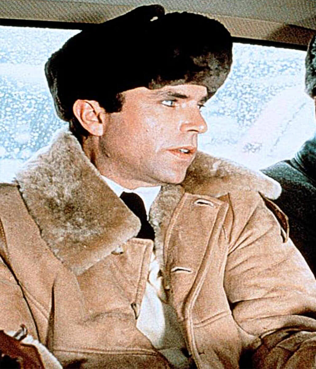 Enigma 1982 Sam Neil Beige Leather Coat