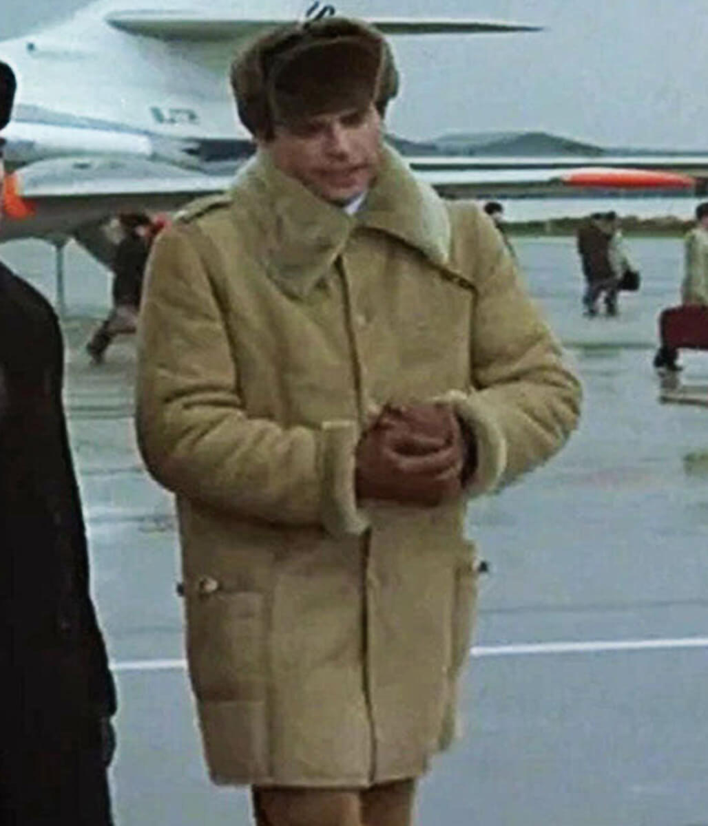 Enigma 1982 Sam Neil Beige Leather Coat
