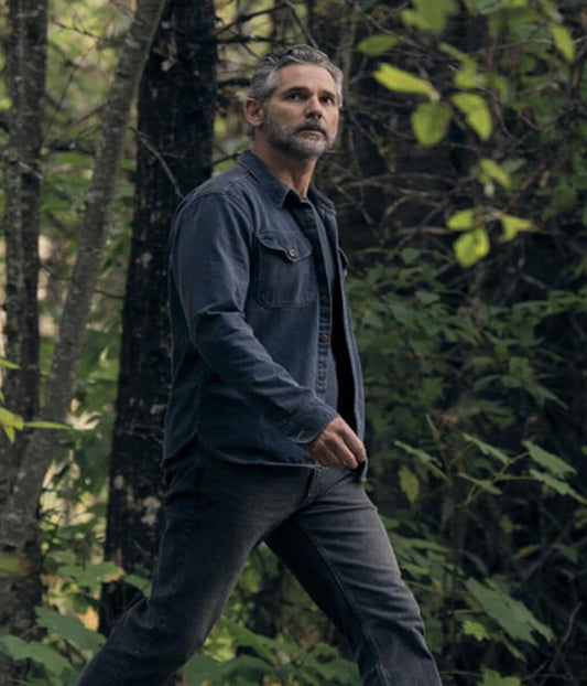 Eric Bana Untamed 2025 Kyle Turner Blue Cotton Jacket