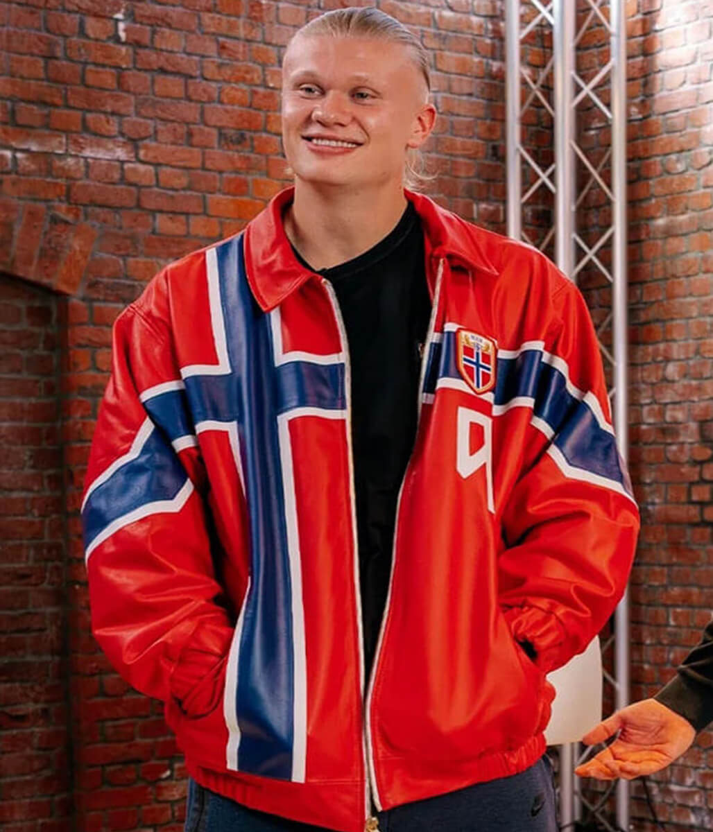Erling Haaland John Nellis Interview Red Leather Jacket