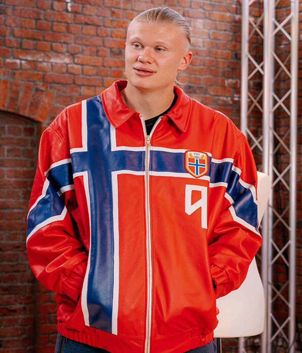 Erling Haaland John Nellis Interview Red Leather Jacket