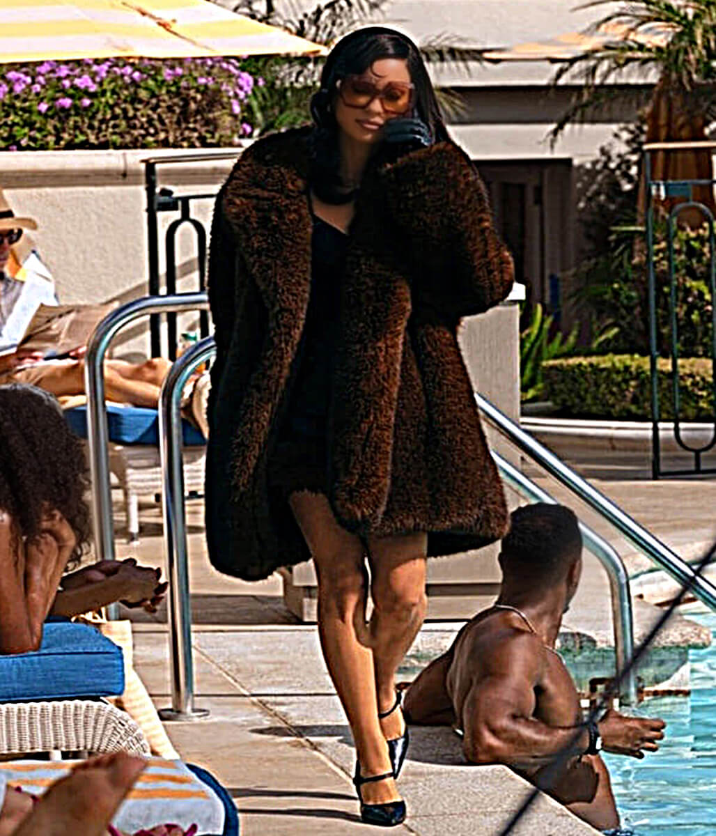 Euphoria S3 Maddy Perez Brown Fur Coat
