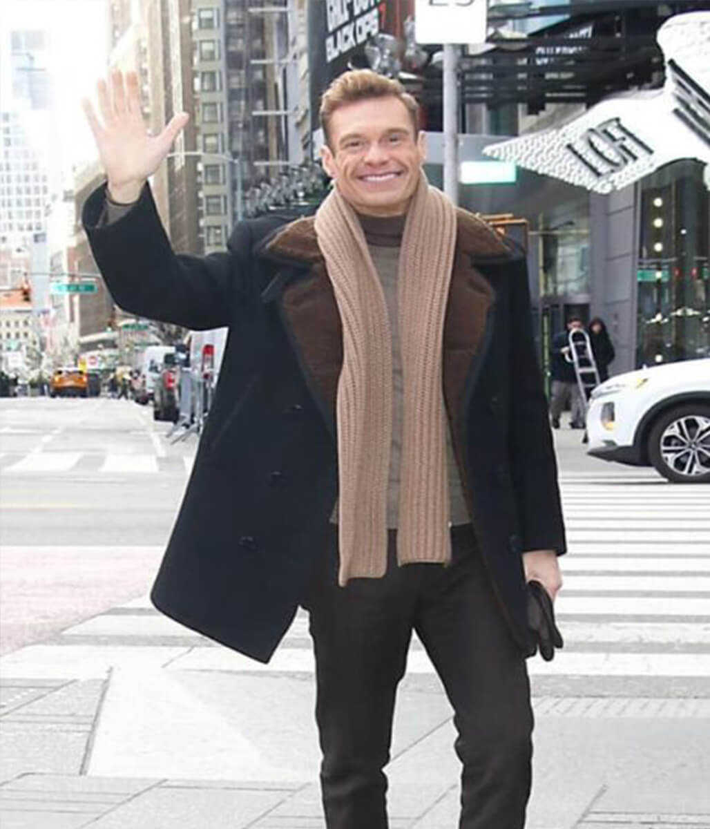 Eve With Ryan Seacrest 2026 Black Shearling Peacoat