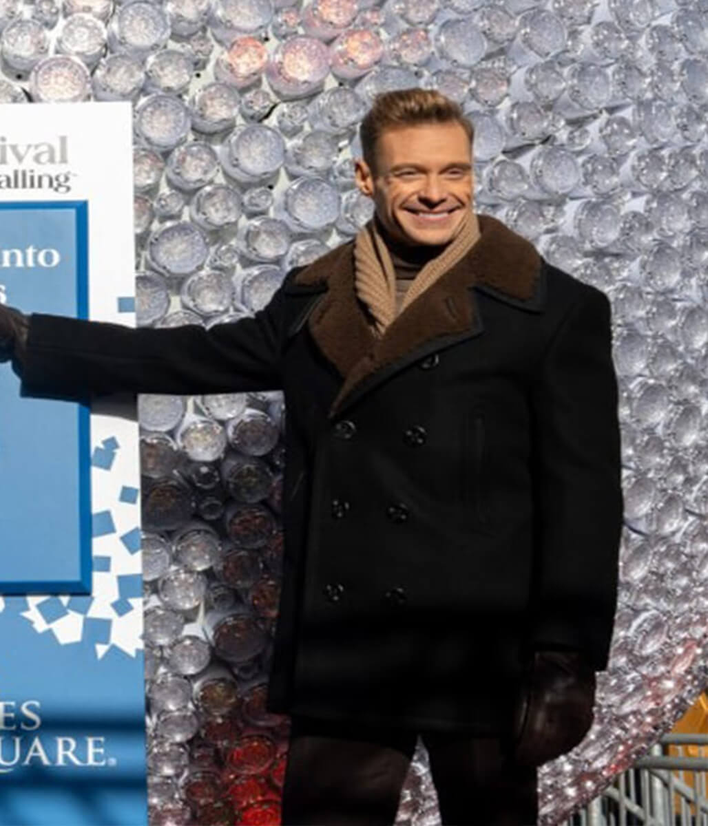 Eve With Ryan Seacrest 2026 Black Shearling Peacoat