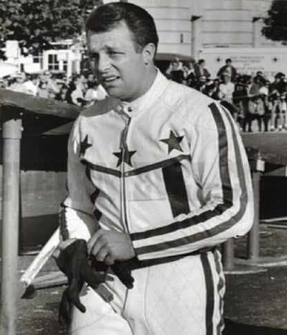 Evel Knievel Daredevil Biker White Leather Jacket