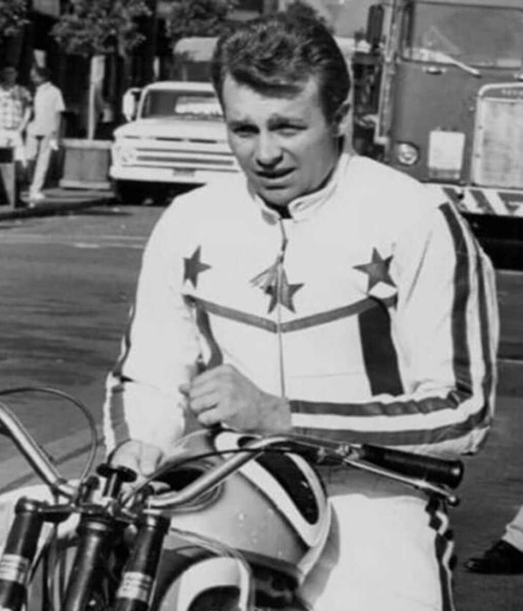 Evel Knievel Daredevil Biker White Leather Jacket