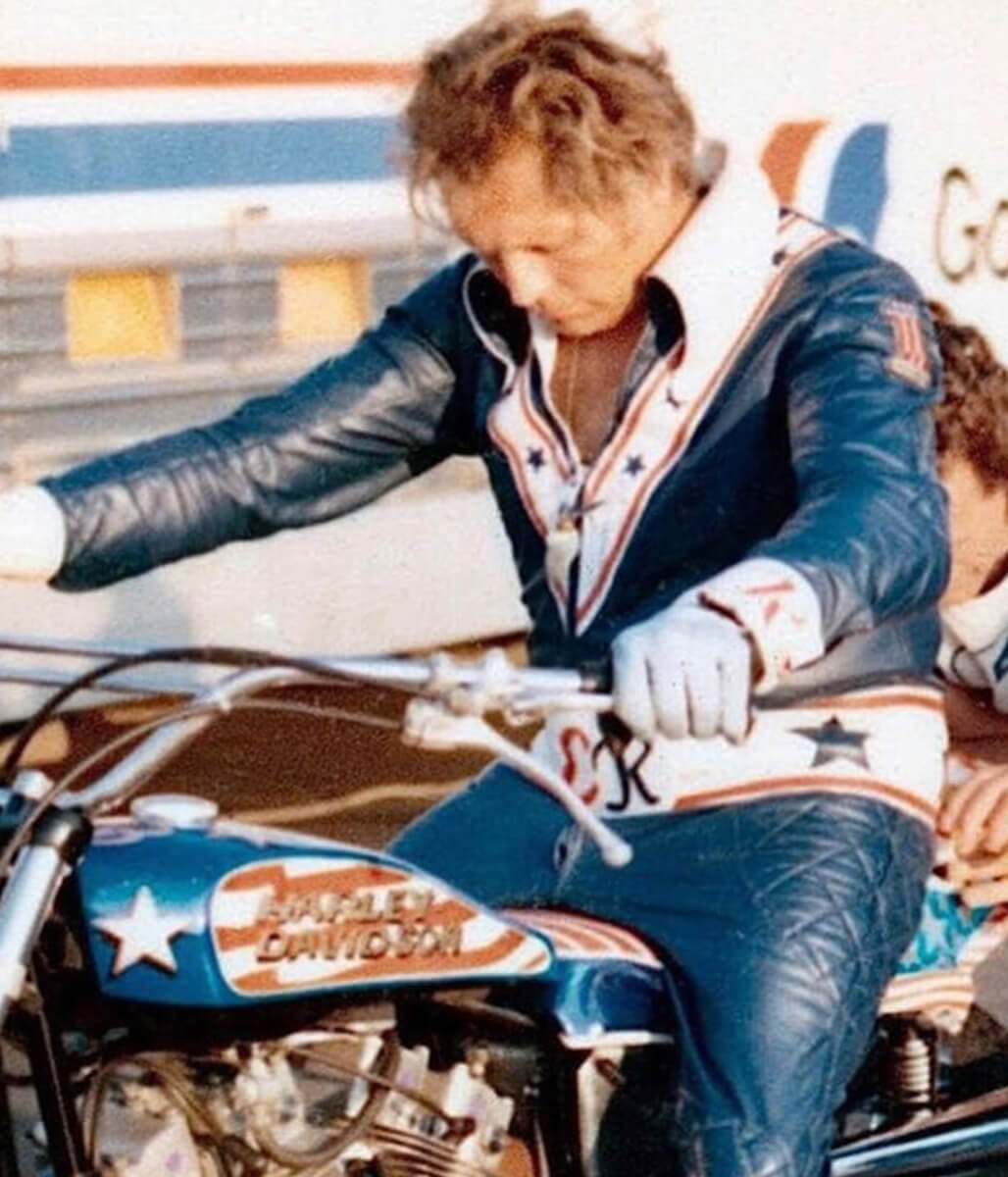 Evel Knievel Daredevil Motorcycle Blue Leather Jacket