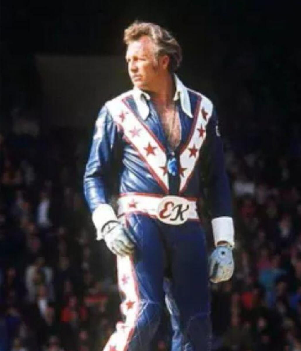 Evel Knievel Daredevil Motorcycle Blue Leather Jacket