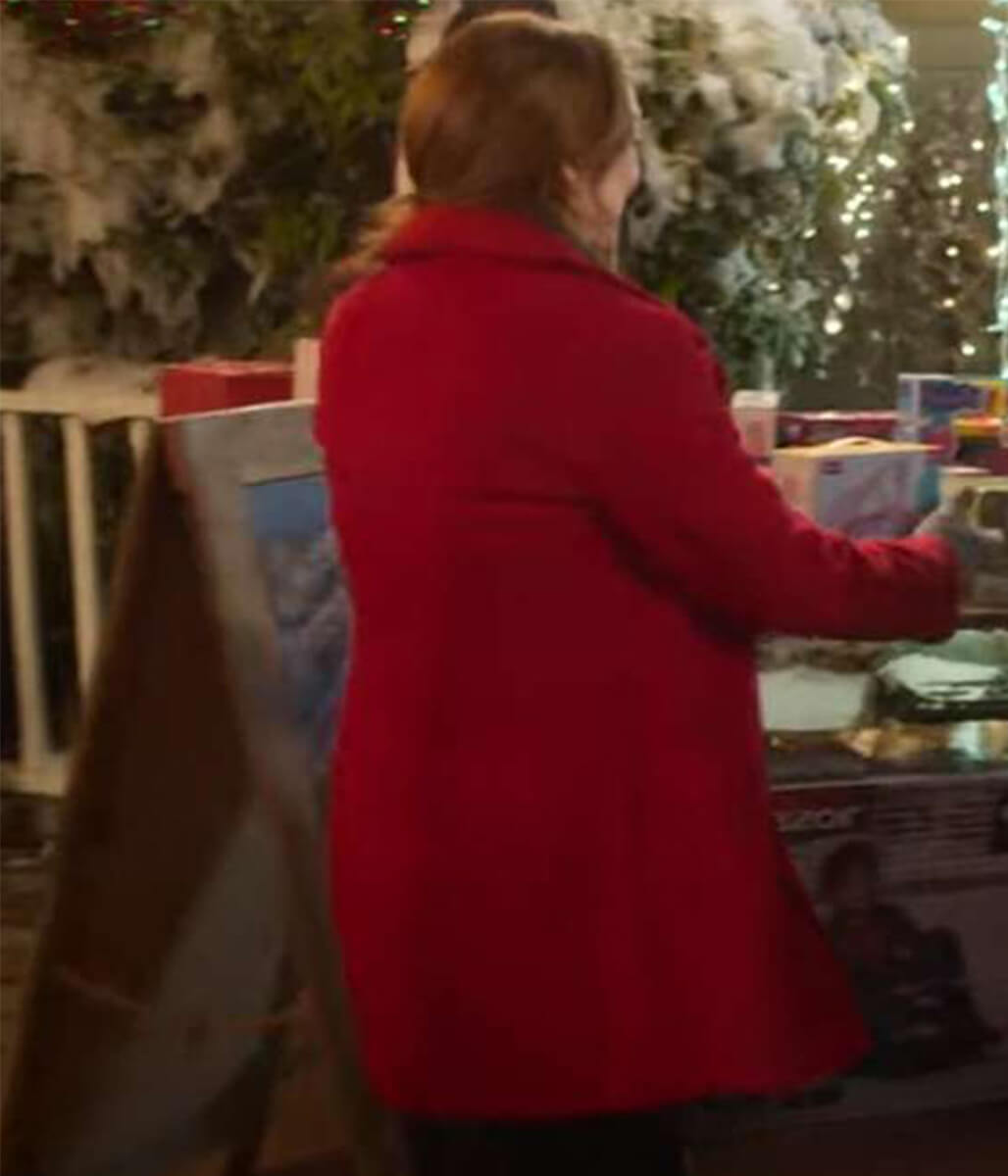 Falling for Christmas Lindsay Lohan Red Wool Coat