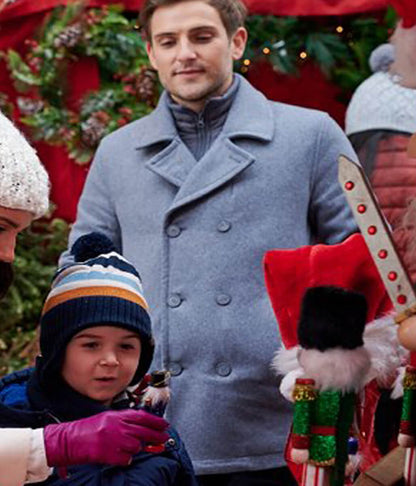 Falling In Love At Christmas Travis Nelson Wool Peacoat
